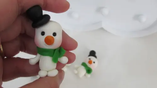 Mini Aplique de Natal Boneco de Neve de Biscuit