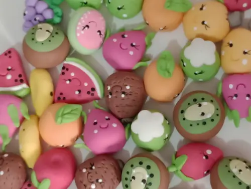 Mini Aplique Frutinhas com Carinha de Biscuit