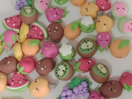 Mini Aplique Frutinhas com Carinha de Biscuit