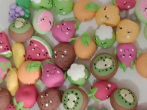 Mini Aplique Frutinhas com Carinha de Biscuit