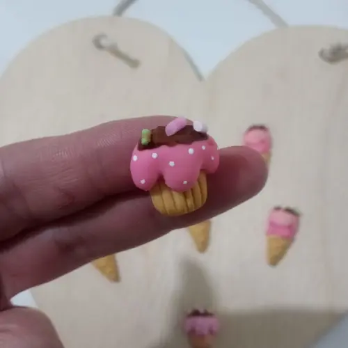 Mini Aplique Doces de Biscuit Sorvete e Cupcake Dez Peças