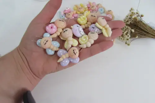 Mini Aplique Jardim de Biscuit com Dez Peças
