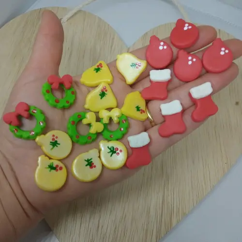 Mini Apliques de Natal Vinte Peças de Biscuit