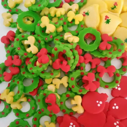 Mini Apliques de Natal Vinte Peças de Biscuit