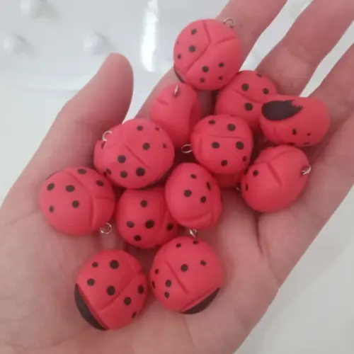 Mini Pingente Joaninha de Biscuit