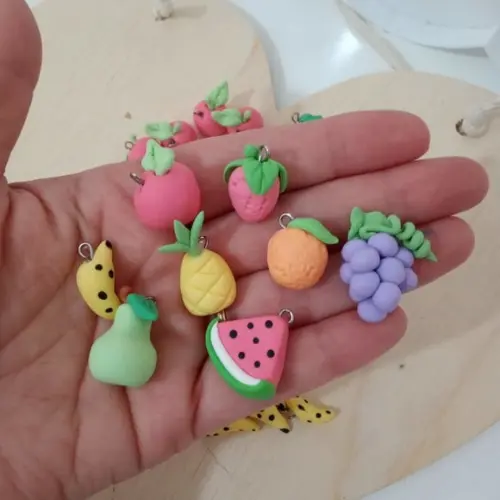 Mini Pingente Frutas de Biscuit Candy Collor