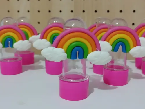 Mini Tubete Arco-íris de Biscuit Tons Fortes com Dez Peças