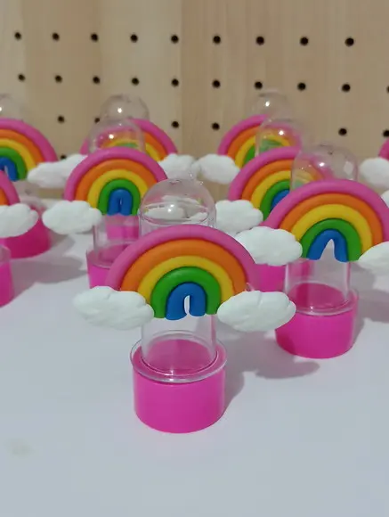 Mini Tubete Arco-íris de Biscuit Tons Fortes com Dez Peças