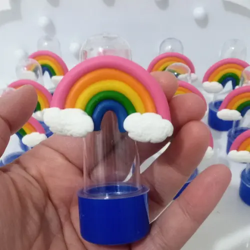 Mini Tubete Arco-íris de Biscuit Tons Fortes com Dez Peças