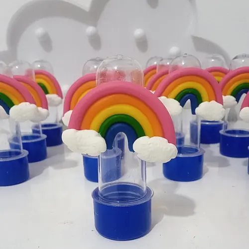 Mini Tubete Arco-íris de Biscuit Tons Fortes com Dez Peças