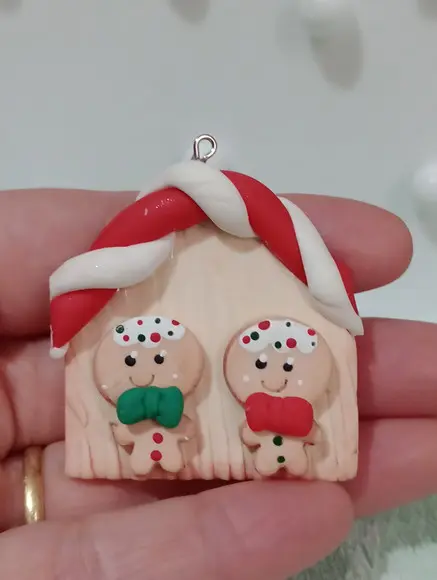 Pingente Casinha Ginger de Biscuit para Decoração