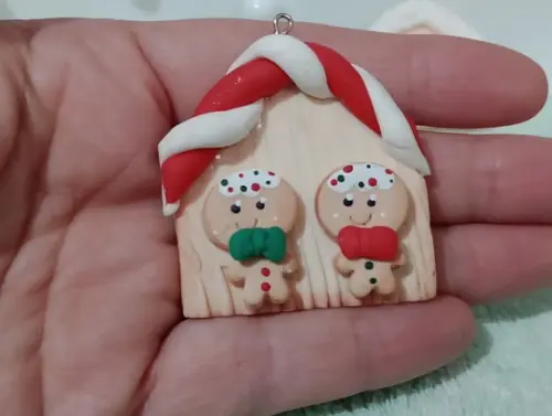 Pingente Casinha Ginger de Biscuit para Decoração
