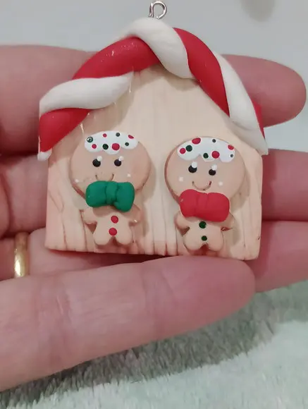 Pingente Casinha Ginger de Biscuit para Decoração