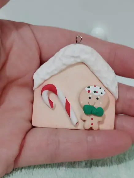 Pingente Casinha Ginger de Biscuit para Decoração