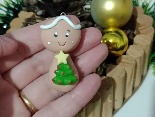 Pingente Natalino de Biscuit Kit Seis Peças