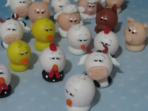 Ponteira de Lápis Fazendinha de Biscuit para Lembrancinhas