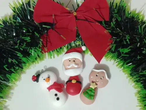 Pingente Natalino de Biscuit Kit Seis Peças