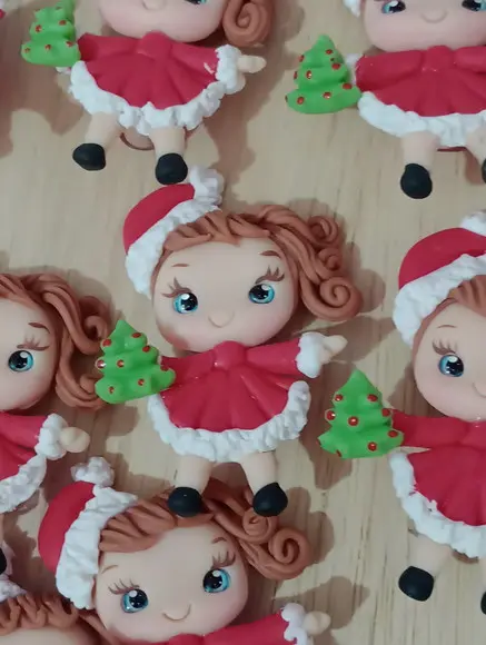 Ponteira para Lápis de Biscuit de Natal para Lembrancinhas