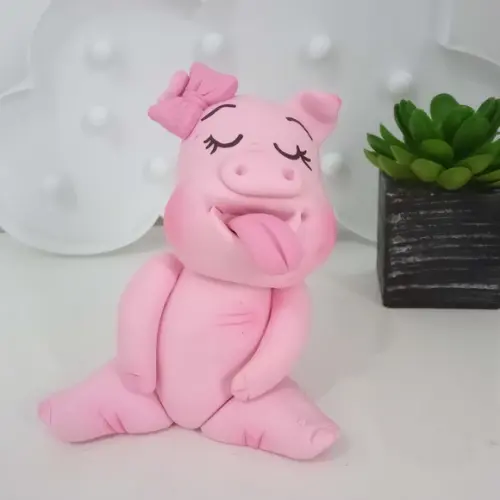 Porquinha de Biscuit para Bolo
