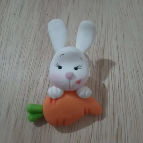 Porta Guardanapo Coelho com Cenoura para Páscoa