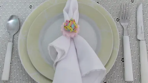 Porta Guardanapo Brigadeiro Colorido de Biscuit