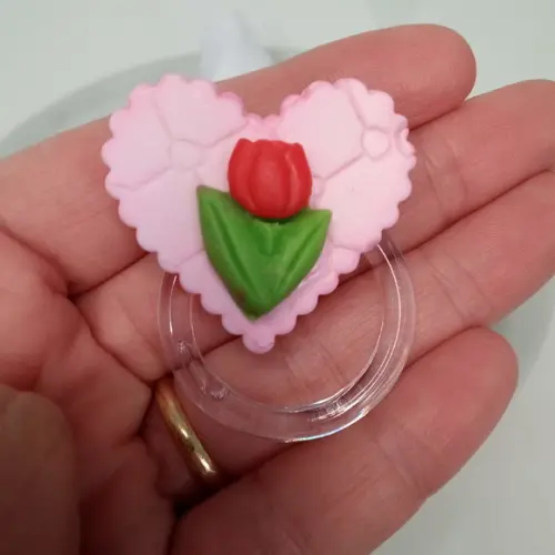 Porta Guardanapo Coração com Tulipa de Biscuit