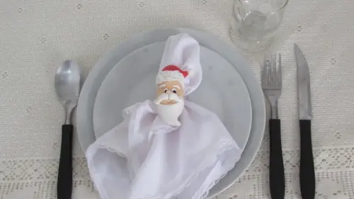 Porta Guardanapo de Natal Papai Noel de Biscuit