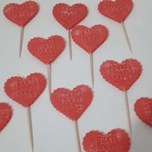 Tag Coração de Biscuit para Suculentas Feliz Dia das Mães