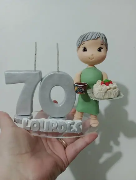 Topo de Bolo 70 Anos de Biscuit Festa Adulto