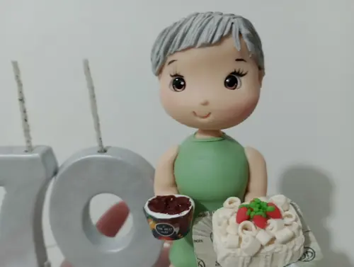Topo de Bolo 70 Anos de Biscuit Festa Adulto