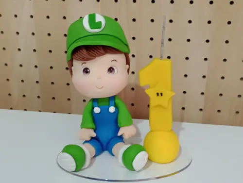 Topo de Bolo Baby Luigi de Biscuit