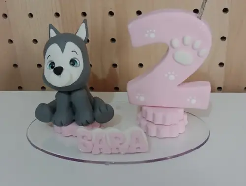 Topo de Bolo Cachorrinho de Biscuit