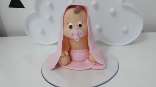 Topo de Bolo Chá de Bebê Menina