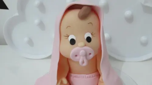 Topo de Bolo Chá de Bebê Menina