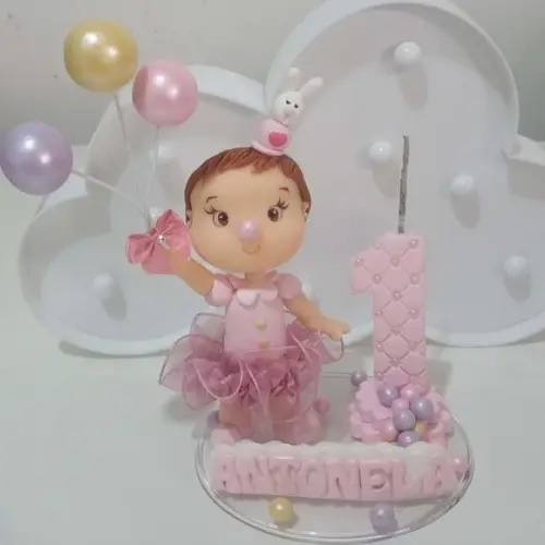Topo de Bolo Circo Rosa de Biscuit