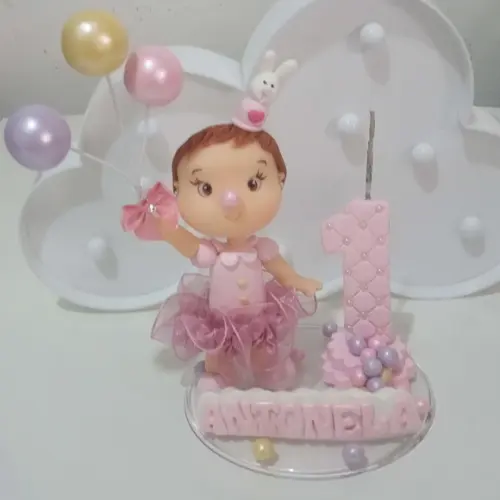 Topo de Bolo Circo Rosa de Biscuit