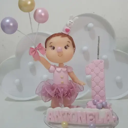 Topo de Bolo Circo Rosa de Biscuit