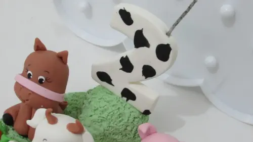 Topo de Bolo Fazendinha Rosa com Nome