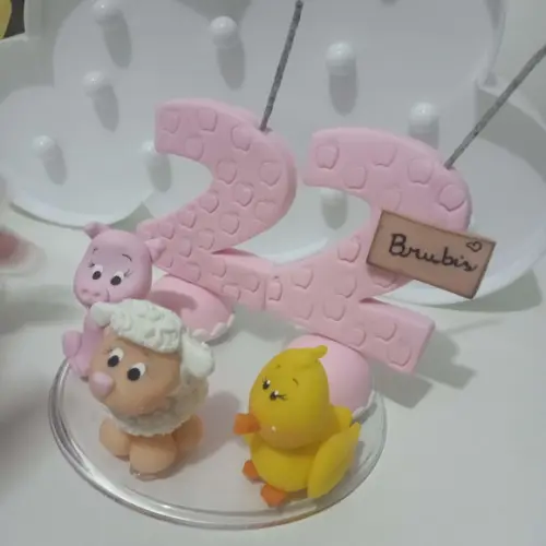 Topo de Bolo Fazendinha Rosa Festa Adulto