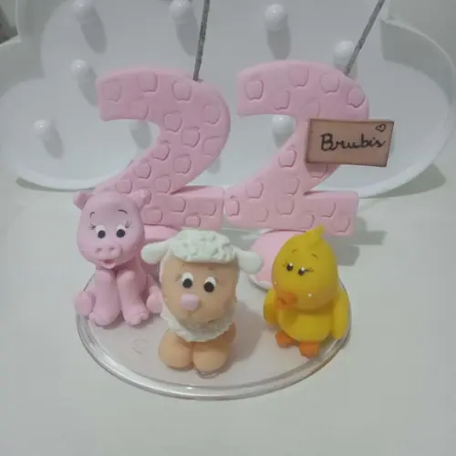 Topo de Bolo Fazendinha Rosa Festa Adulto