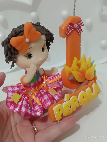 Topo de Bolo Festa Junina com Vela Personalizado