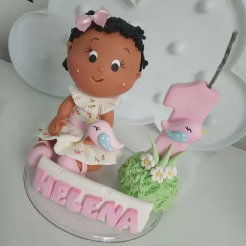 Topo de Bolo Jardim Encantado Menina