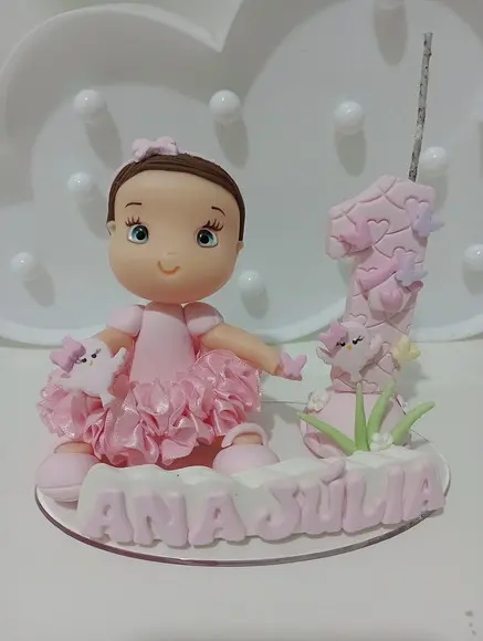Topo de Bolo Jardim Encantado de Biscuit com Nome