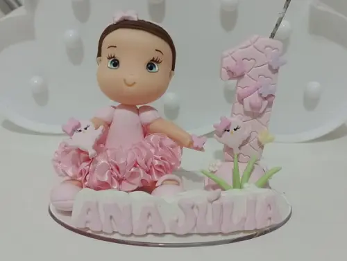 Topo de Bolo Jardim Encantado de Biscuit com Nome