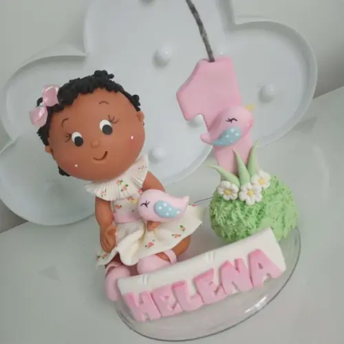 Topo de Bolo Jardim Encantado Menina