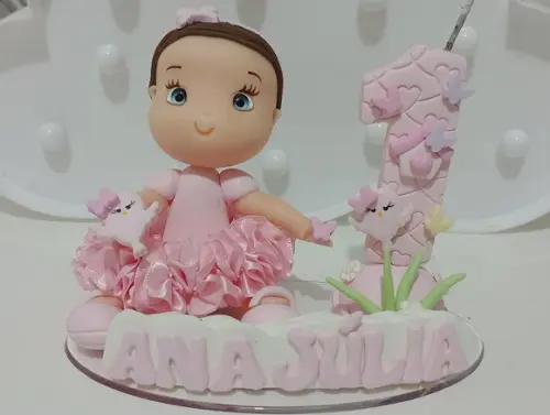 Topo de Bolo Jardim Encantado de Biscuit com Nome