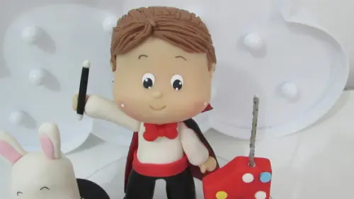 Topo de Bolo Mágico com Coelho Festa Circo
