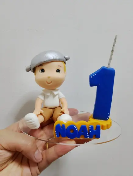 Topo de Bolo Menino com Panela de Biscuit