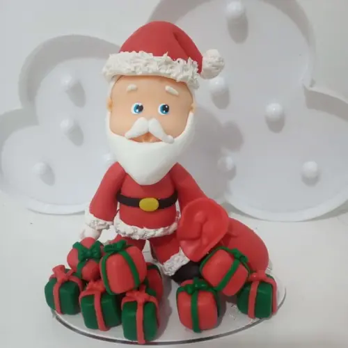 Topo de Bolo Papai Noel de Biscuit