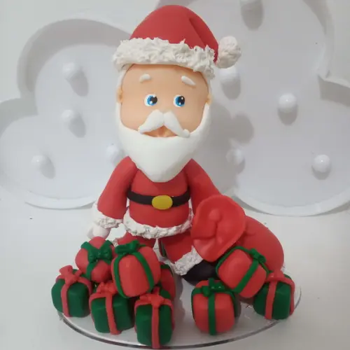 Topo de Bolo Papai Noel de Biscuit